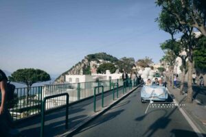 Fiat 500 celeste matrimonio a Capri