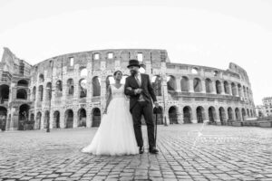 Sposi in giro per Roma al mattino Fotografia Fabio Marcangeli